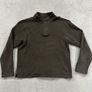 Robert Bakarett 1/4 Zip Sweater Men M Dark Gray Long Sleeve